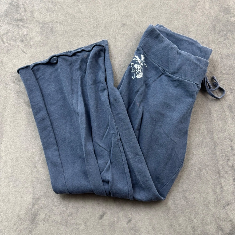 Old Navy Womens Large Blue Wide Leg Sweatpants Drawstring Lounge Pants Faded